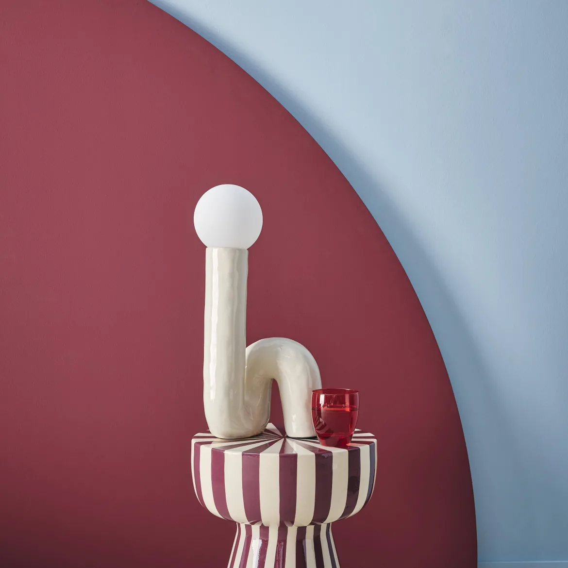 Lampada da tavolo in design organico ceramica smaltata, 45cm