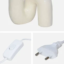 Lampada da tavolo in design organico ceramica smaltata, 45cm