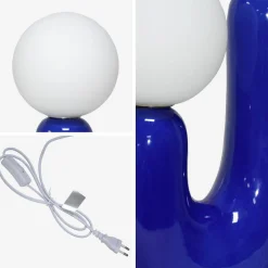 Lampada da tavolo organica ceramica e vetro, 31cm