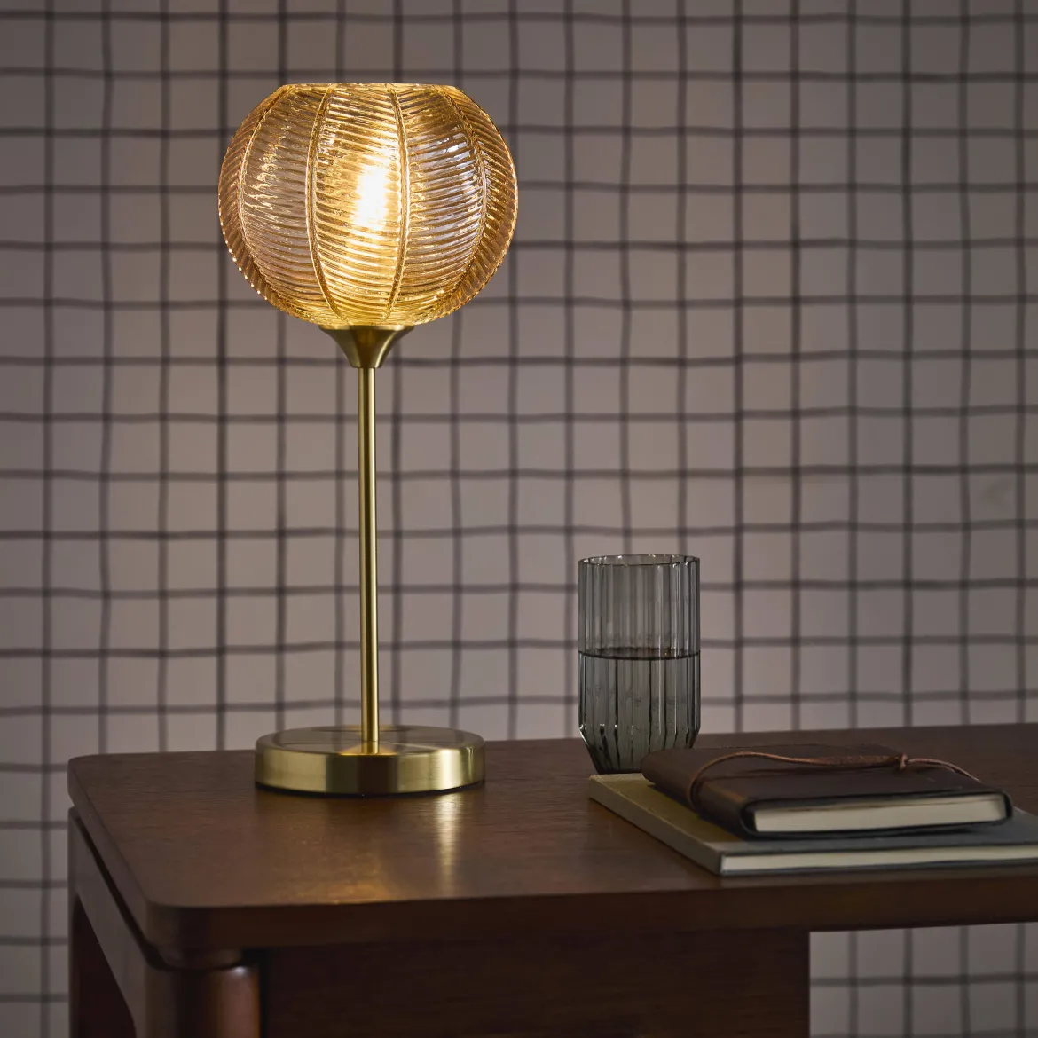 Lampada in metallo e vetro, 20cm