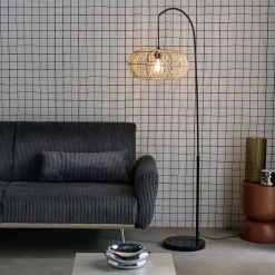 Lampadario interno rattan naturale H 170cm