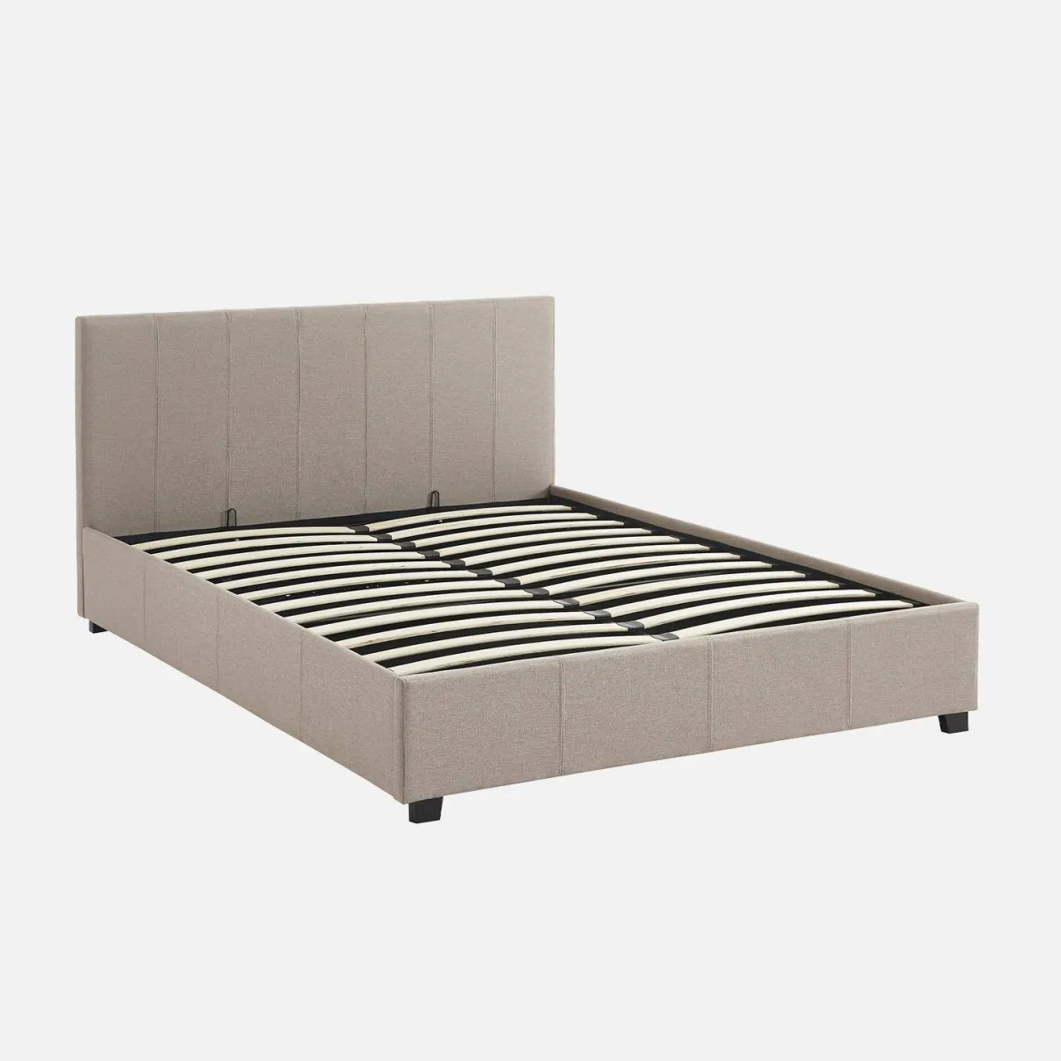 Letto a cassettone con rete a doghe e testiera, 140x190cm