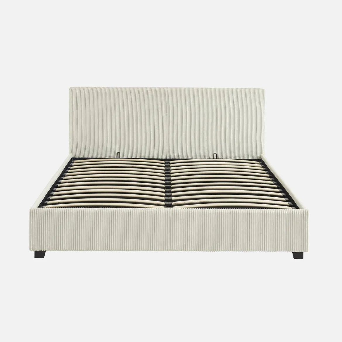 Letto a cassettone con rete a doghe 160x200cm, velluto a coste grosse