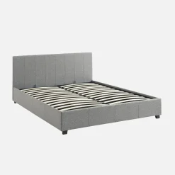 Letto a cassettone con rete a doghe e testiera, 160x200cm