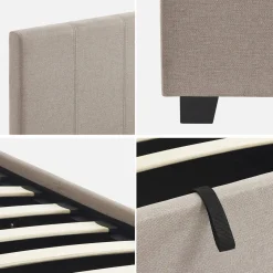 Letto a cassettone con rete a doghe 90x190cm, velluto a coste fini