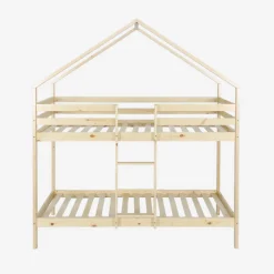 Letto a castello per bambini a forma di capanna 190cm in pino naturale