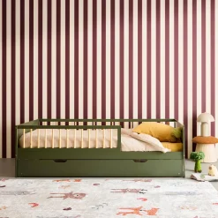 Letto a nido per bambini estraibile in pino naturale con rete a doghe e letto estraibile, 190cm