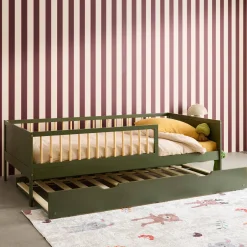 Letto a nido per bambini estraibile in pino naturale con rete a doghe e letto estraibile, 190cm