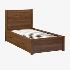 Letto con rete a doghe e testiera 90x190cm + 4 cassetti