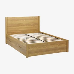 Letto con rete a doghe e testiera 140x190cm + 4 cassetti
