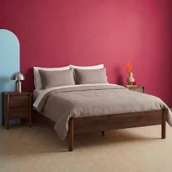 Letto con rete a doghe 140x190cm decorazione legno