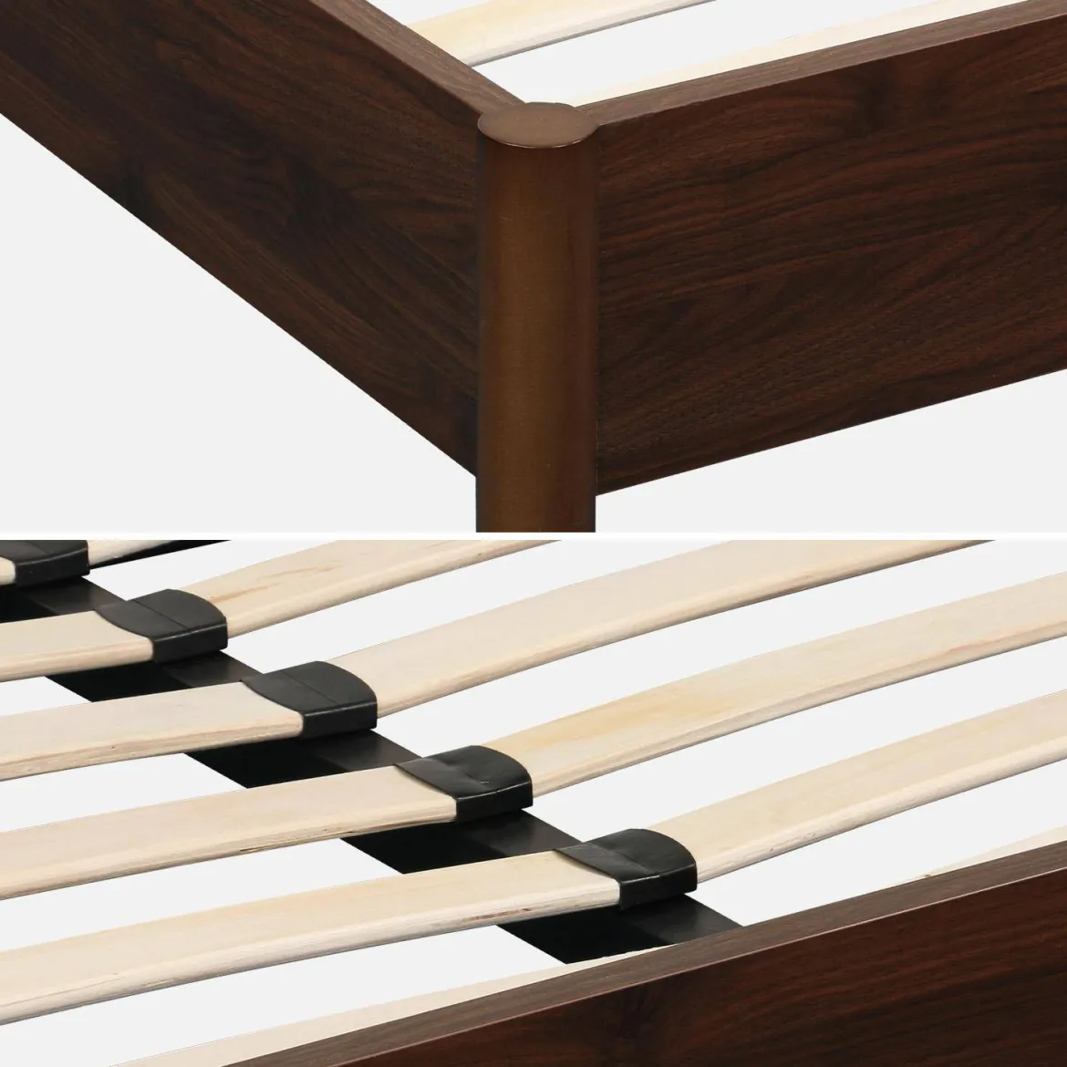 Letto con rete a doghe 140x190cm decorazione legno
