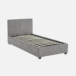 Letto con rete e testata pieghevoli 90x190cm, velluto a coste fini