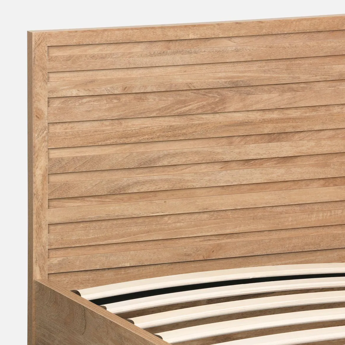 Letto contenitore con rete a doghe e testiera 160x200cm decorazione legno