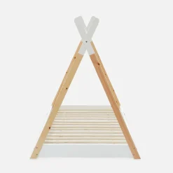 Letto tenda per bambini 190cm pino naturale, base inclusa