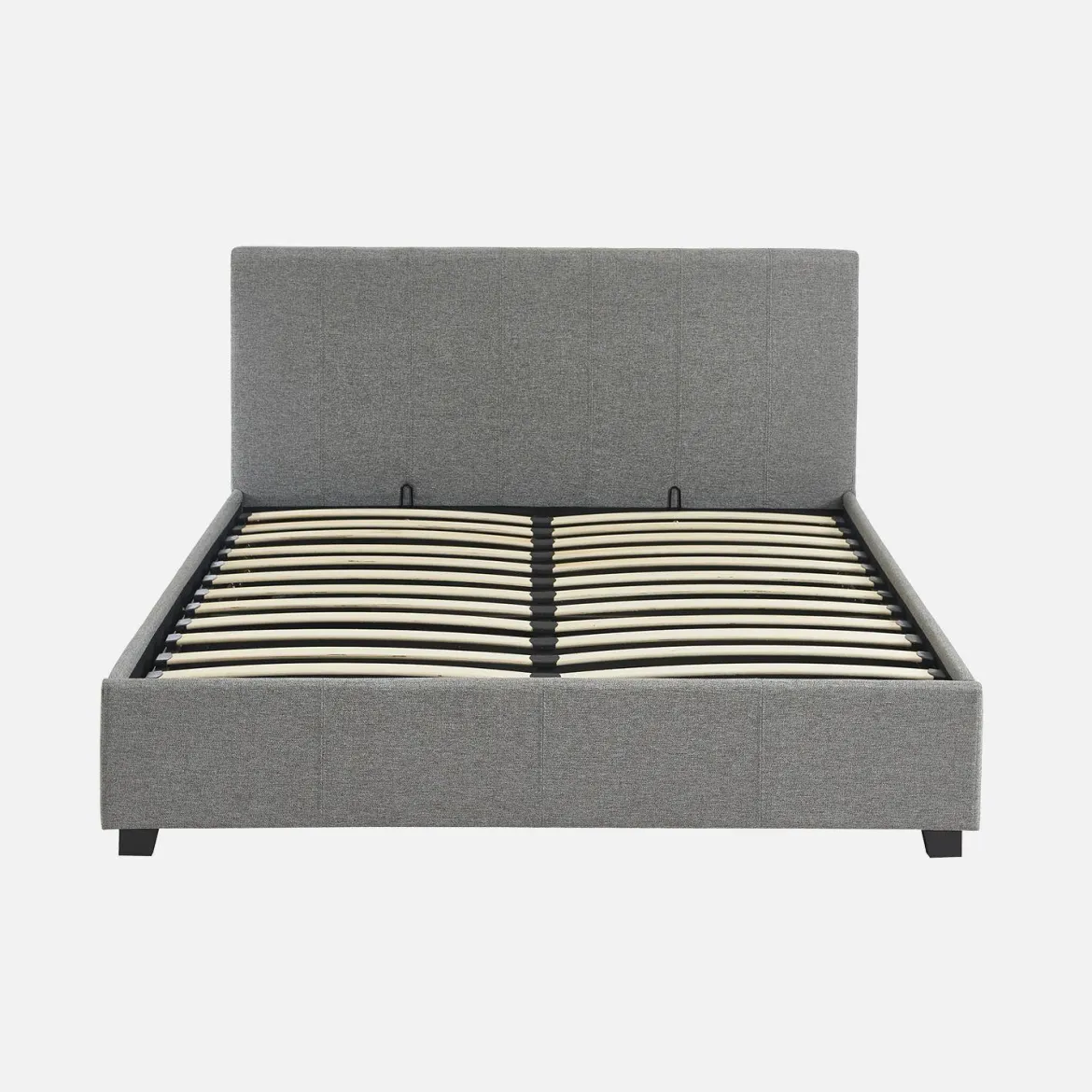Letto a cassettone con rete a doghe e testiera, 140x190cm