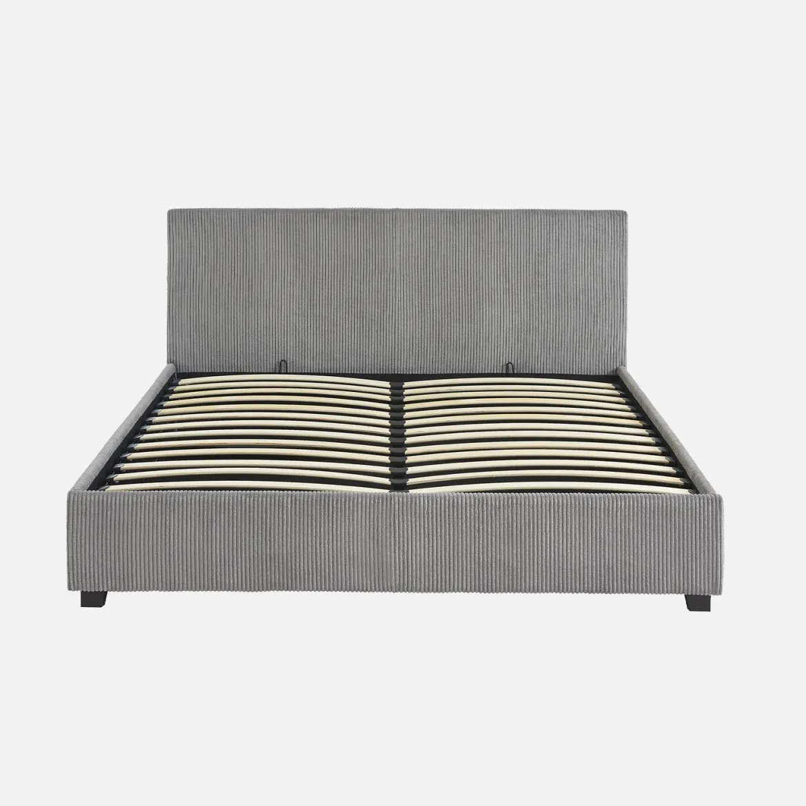 Letto a cassettone con rete a doghe 160x200cm, velluto a coste grosse