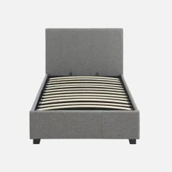 Letto a cassettone con rete a doghe 90x190cm, velluto a coste fini