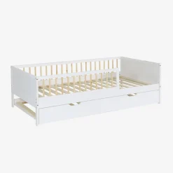Letto a nido per bambini estraibile in pino naturale con rete a doghe e letto estraibile, 190cm