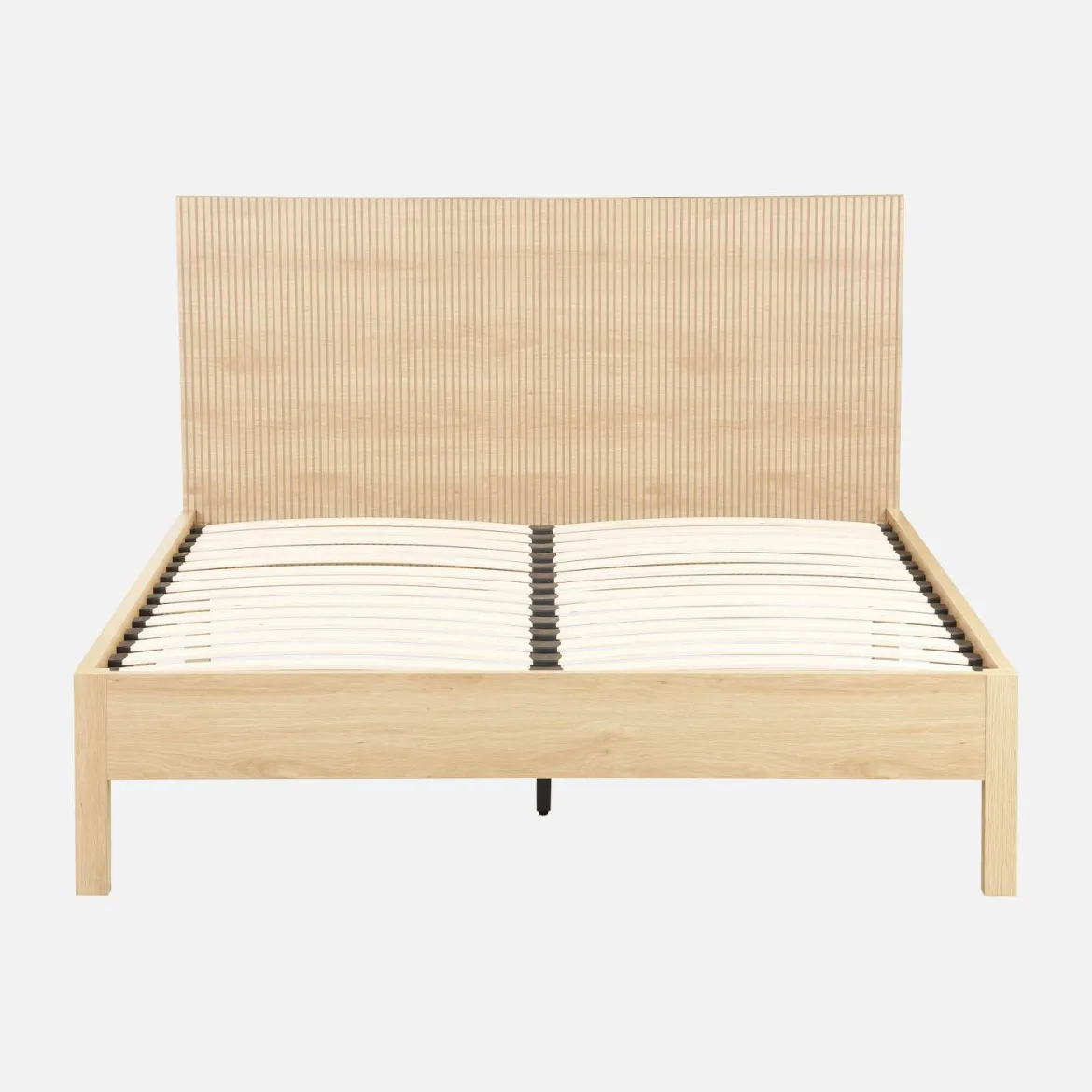 Letto con rete a doghe e testiera 140x190cm decorazione legno