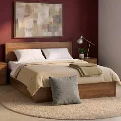 Letto con rete a doghe e testiera 140x190cm + 4 cassetti