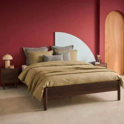 Letto con rete a doghe 160x200cm decorazione legno