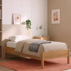 Letto con rete a doghe 90x190cm decorazione legno