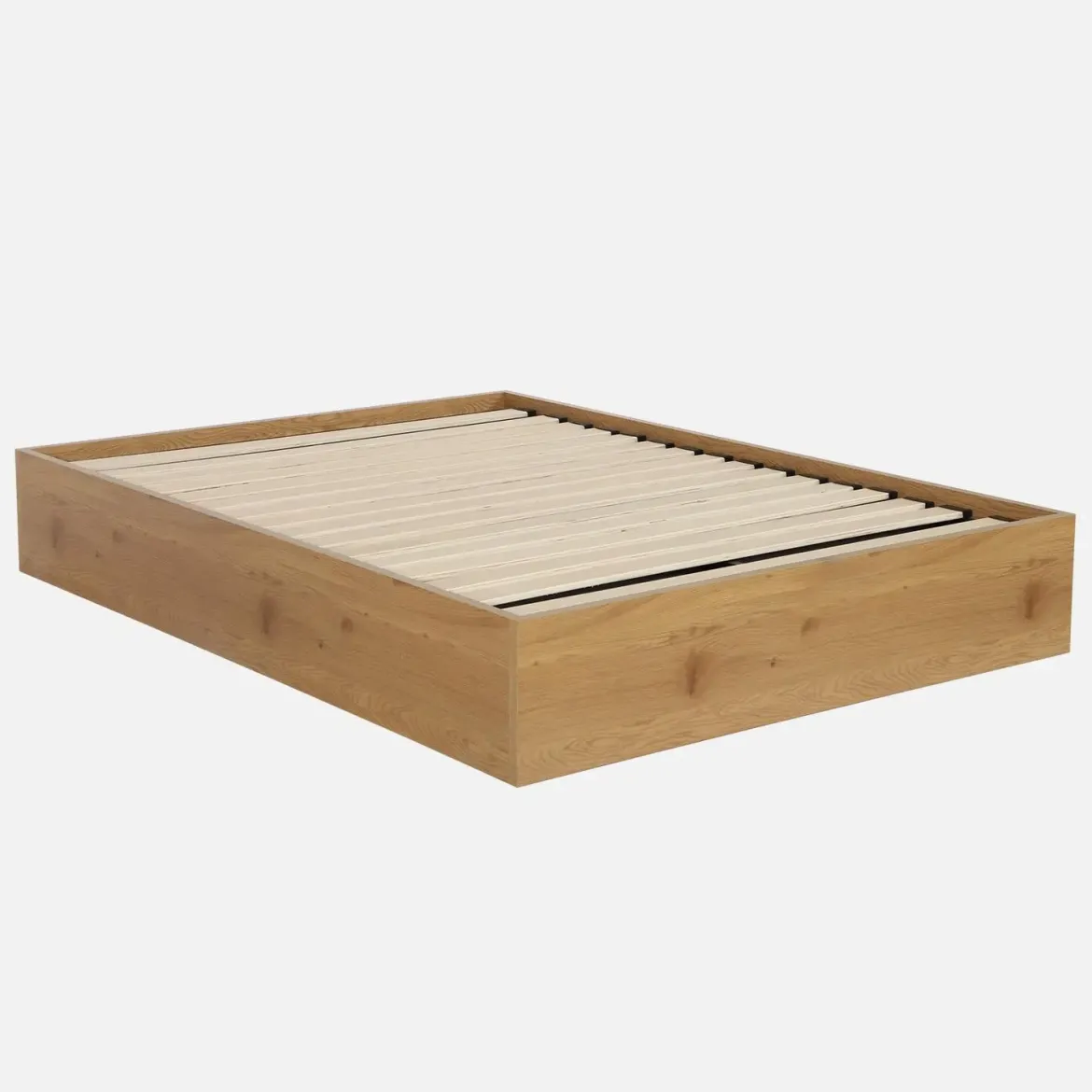Letto contenitore con rete a doghe 140x190cm decorazione legno