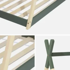 Letto tenda per bambini 190cm pino naturale, base inclusa