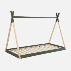 Letto tenda per bambini 190cm pino naturale, base inclusa