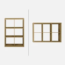 Libreria a 2 livelli con 6 scomparti
