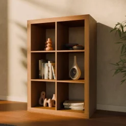 Libreria a 2 livelli con 6 scomparti