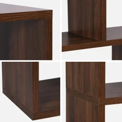 Libreria asimmetrica a 5 livelli con 10 scomparti