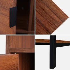 Libreria effetto legno tinto noce, 9 scomparti