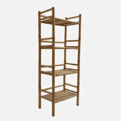 Libreria in bambù a 4 livelli, 144cm