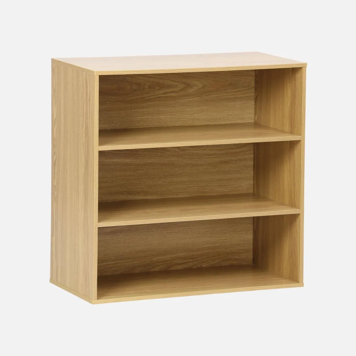 Libreria in legno a 3 ripiani, 2 mensole