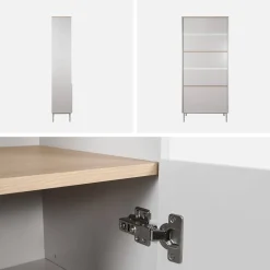 Libreria in metallo e decorazione in legno a 6 livelli