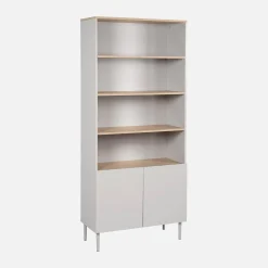 Libreria in metallo e decorazione in legno a 6 livelli