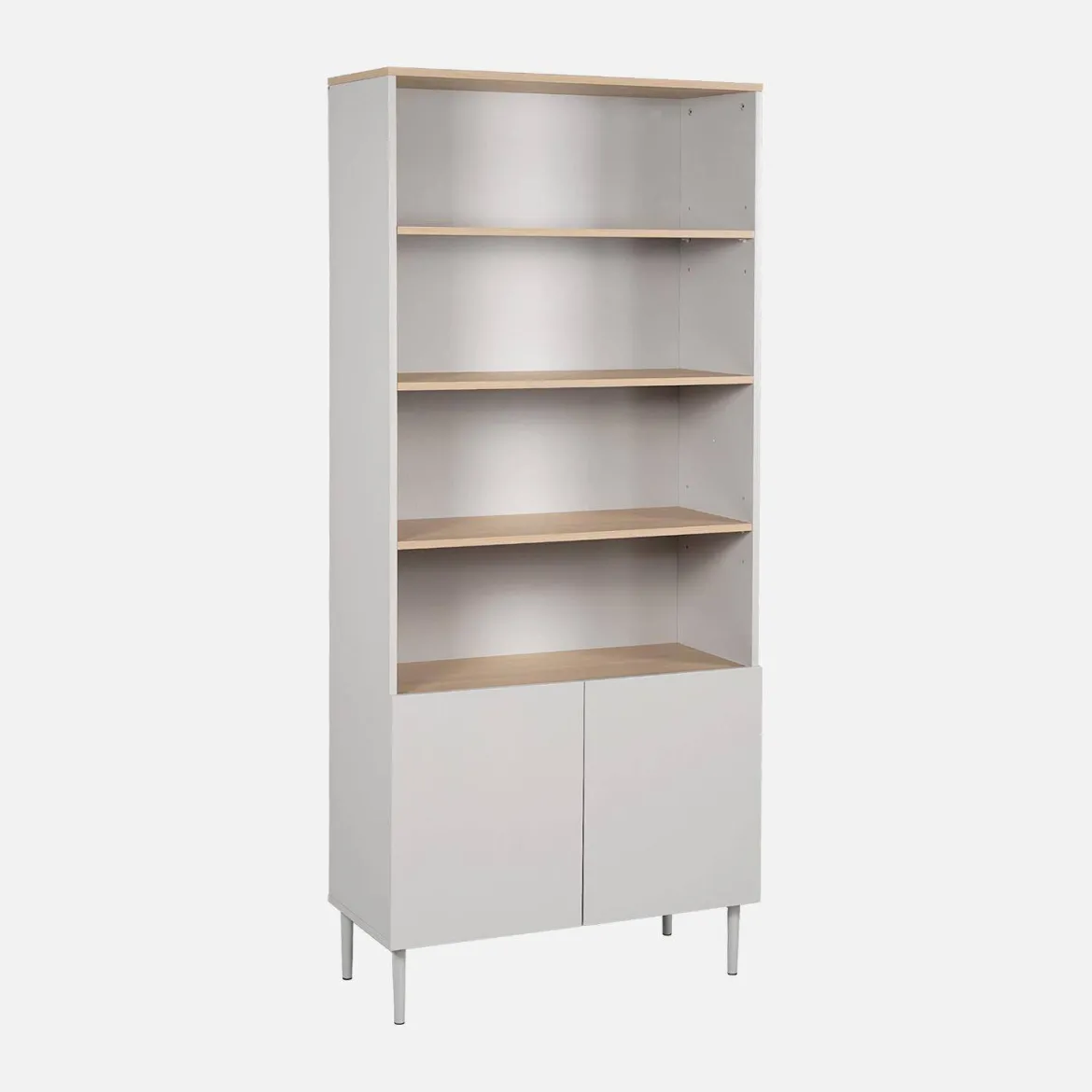 Libreria in metallo e decorazione in legno a 6 livelli