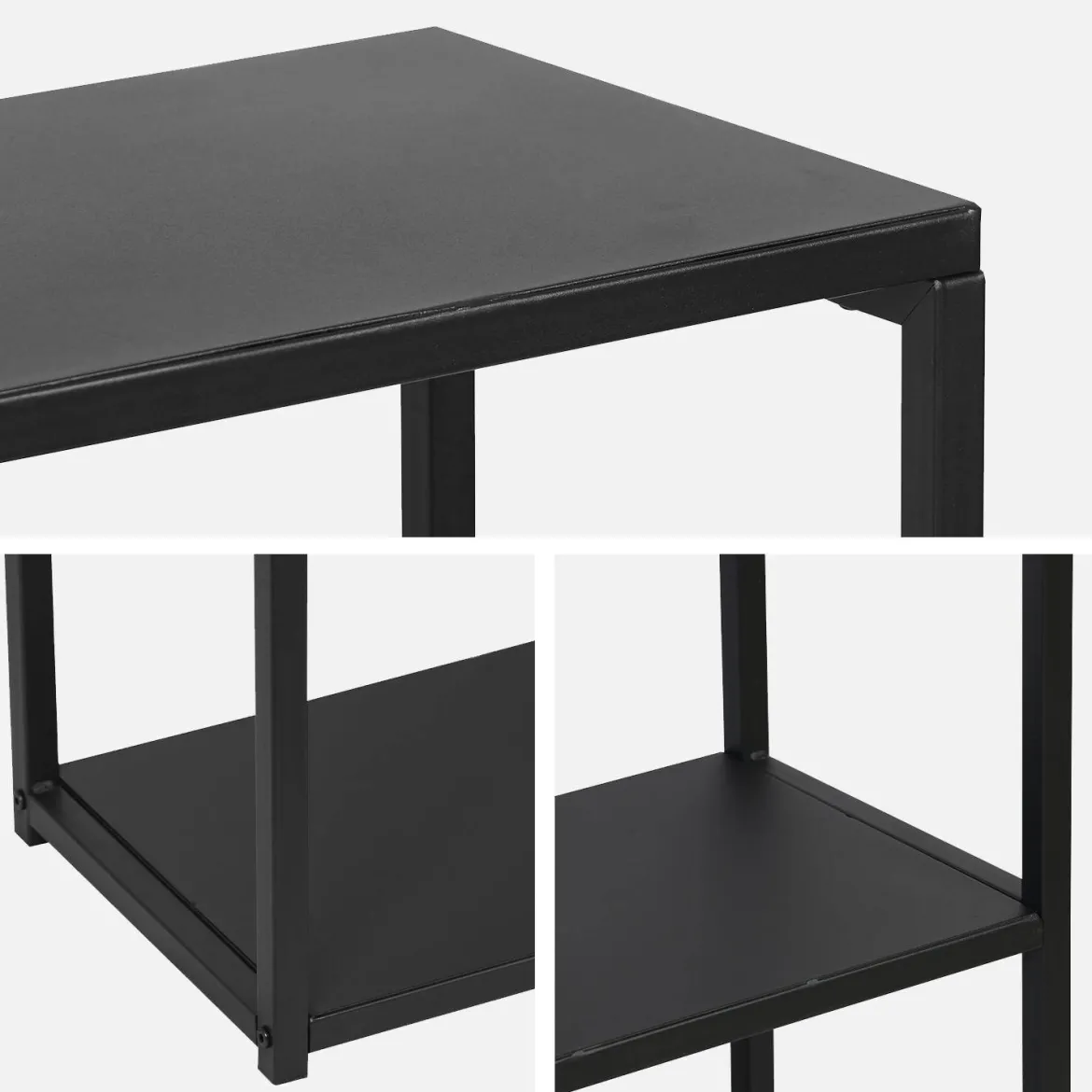 Libreria industriale in metallo nero, 120cm