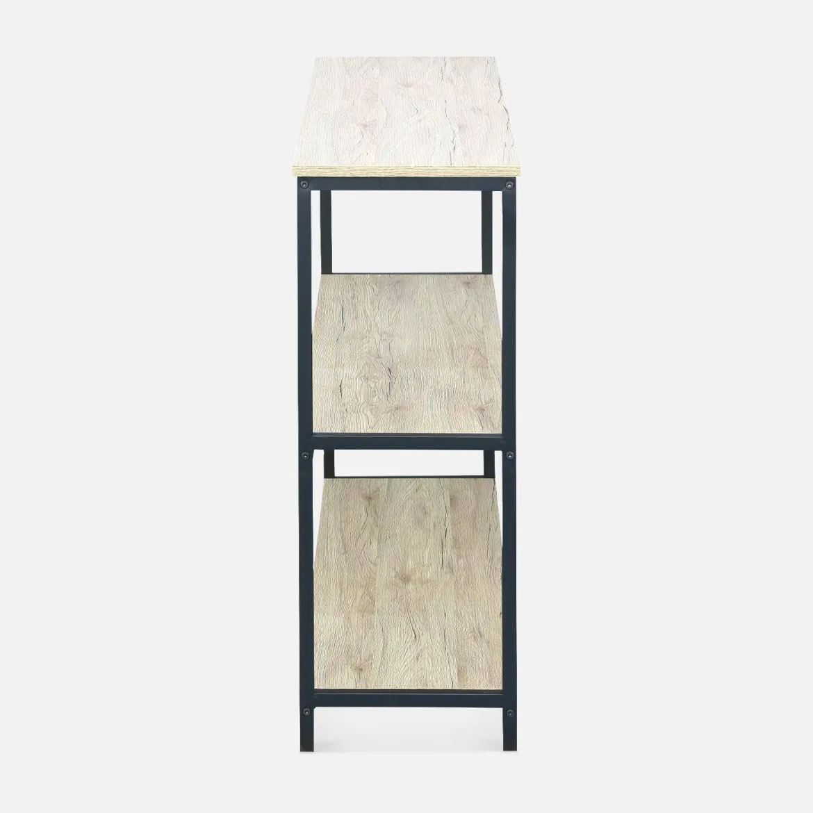 Libreria industriale in metallo e effetto legno, 3 livelli, 120cm