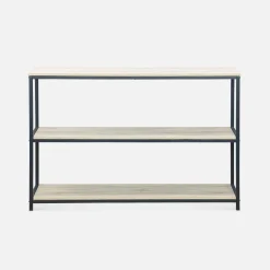 Libreria industriale in metallo e effetto legno, 3 livelli, 120cm