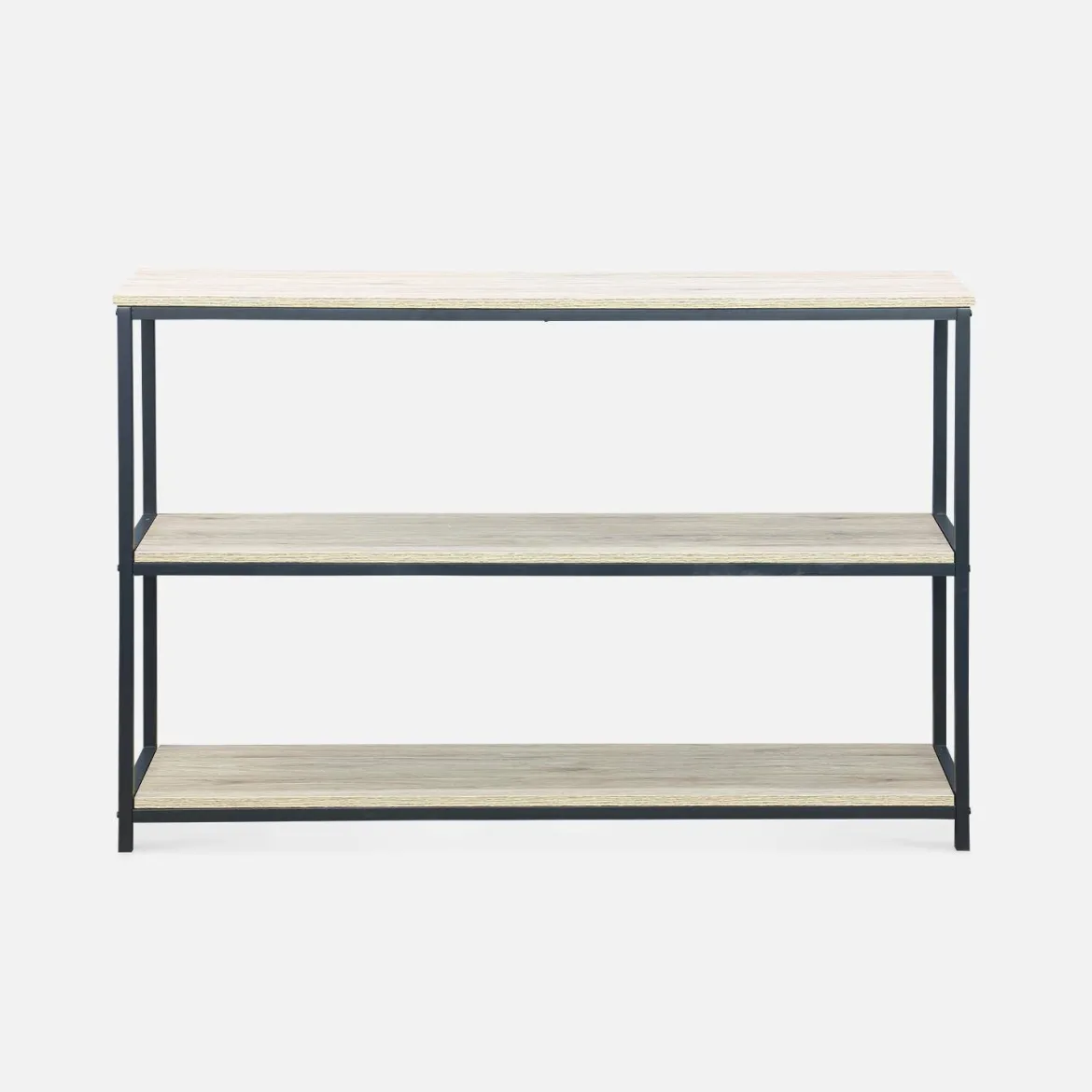 Libreria industriale in metallo e effetto legno, 3 livelli, 120cm