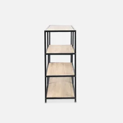 Libreria industriale in metallo ed effetto legno, 5 livelli