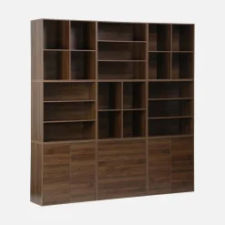 Libreria modulabile decorazione legno 9 elementi