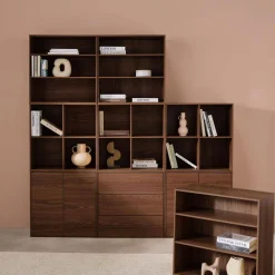 Libreria modulabile decorazione legno 9 elementi