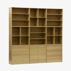 Libreria modulare decorativa in legno con 9 elementi