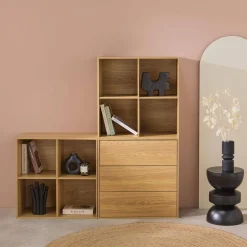 Libreria modulare in legno, 3 cassetti 8 vani