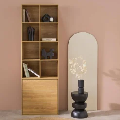 Libreria modulare in legno, 3 cassetti 8 vani