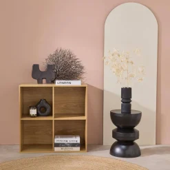 Libreria modulare in legno a 2 ripiani, 4 vani